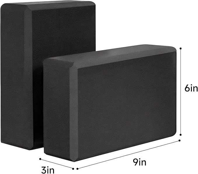 Leikefitness Yoga Blocks 2 Pack,Lightweight-High Density Eva Foam Soft Non-Slip for Yoga, Pilates, Meditation 9"×6"×3"