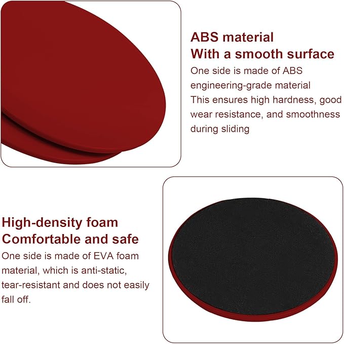 Upgrade Sport Core Sliders for Working Out - Dual Sided Glide Discs for Full Body Workout on Carpet or Hardwood Floor - Fitness & Home Exercise Equipment for Athletes