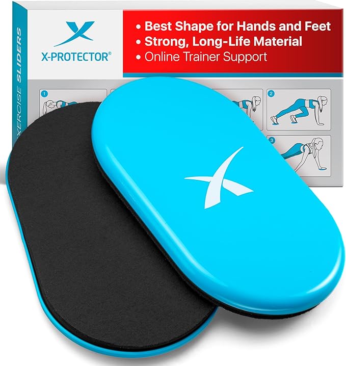 X-Protector Sliders for Working Out - 2 PCS - Double-Sided Exercise Sliders for Hard & Carpeted Floors - Gliders for Exercising!