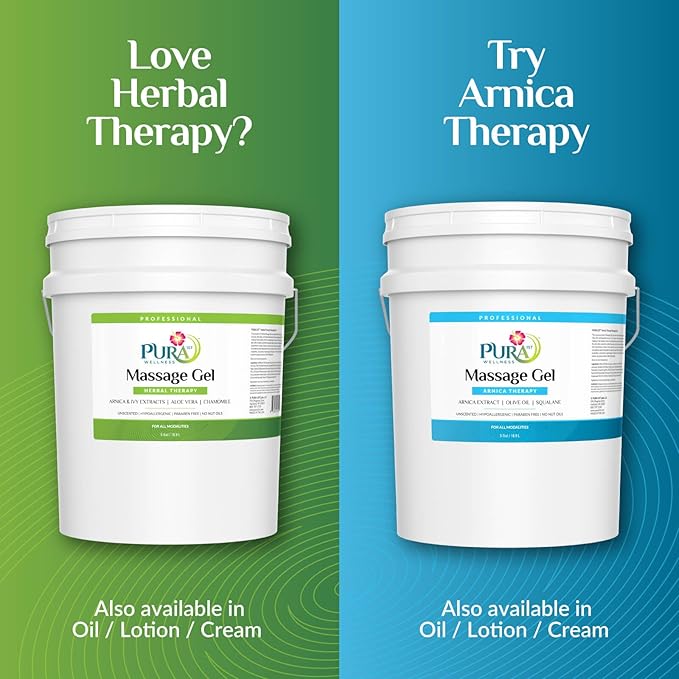 Herbal Therapy 5 Gallon Massage Gel, Aloe Vera, Professional, Massage Therapy, Deep Tissue, Unscented, Hypoallergenic, Natural Ingredients, Skin Hydrating, Moisturizing, Muscle Relief