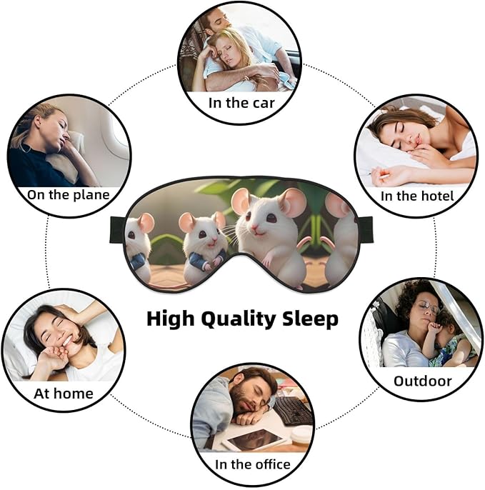 Mother and Child Rats Head-Mounted Double-Sided Light-Blocking Sleeping Eye mask to Protect Eyes and Relieve Eye Fatigue