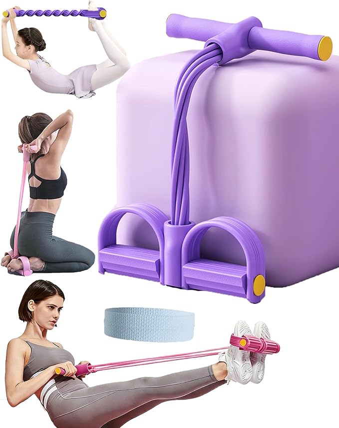 3-in-1 Multifunction Pedal Resistance Band, Fashion Puller Exercise, 8 Tube Pedal Resistance Device, Detachable and Adjustable Pedal Resistance, Multifunction Tension Rope for Waist/Arm/Leg
