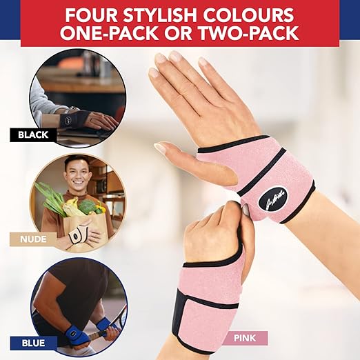 Doctor Developed Wrist Brace - Wrist wrap for Carpal Tunnel Arthritis,Tendonitis, Hand Support - Ideal for Fitness, Weightlifting - Handbook included (Pink, 2 Pack)