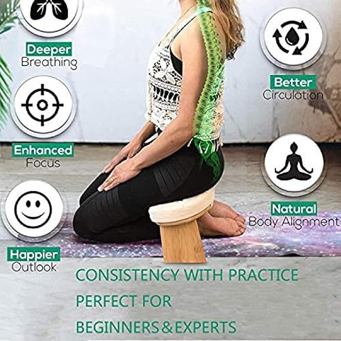 KRASS Wooden Meditation Stool, Folding Bench Ergonomic Bamboo Yoga Stool, Thinking Deep Prayer Bamboo Stool,Top Quality,Collector88