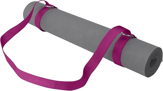 Gaiam Easy-Cinch Yoga Mat Sling - Durable Carrying Strap for Yoga Mat with Metal D-Rings for Secure Fit (No Mat Included)
