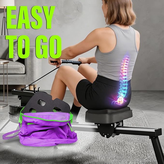Rowing Machine Seat Cushion for Concept2 Rower | 4-Hole Ergonomic Pelvic Support Rowing Machine Cushion | 0.59in Thick Anti-Slip Rower Seat Pad, Breathable Rowing Machine Seat Cushion