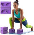 2 Pcs Large Yoga Blocks Rabbit ear groove shape- Supportive Latex-Free Eva Foam - Soft Non-Slip Surface with Beveled Edges for Yoga, Pilates, Meditation - Yoga Accessories for Stability, Balance, Deepen Stretches,yoga blocks set
