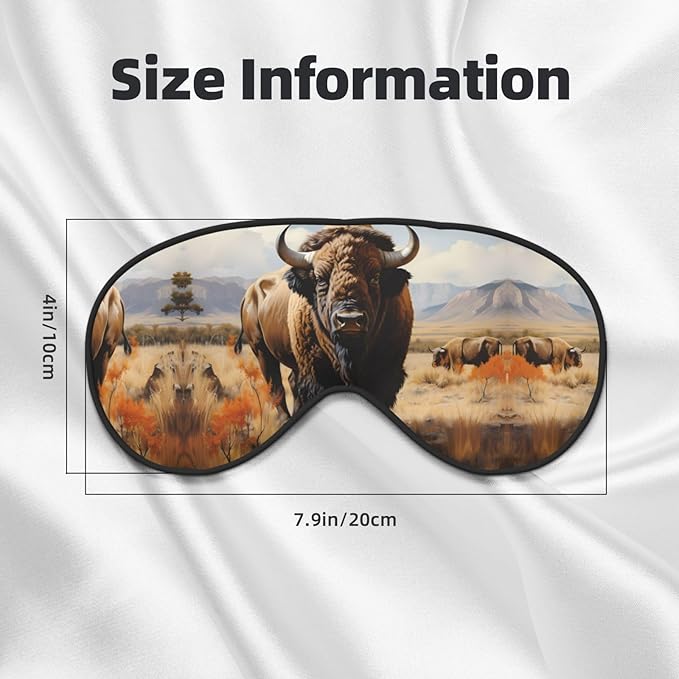 North American Bison Herd Head-Mounted Double-Sided Light-Blocking Sleeping Eye mask to Protect Eyes and Relieve Eye Fatigue