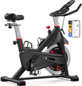 Merach Exercise Bike for Home Gym, Low Noise Stationary Bike with Brake Pad, Indoor Workout Bike with Self-Developed App, Tablet Mount and Fitness Courses for Weight Loss, 300 Lb Weight Capacity