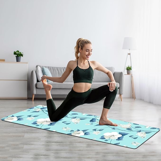 FOLAI Extra Thick Yoga Mat 6mm，pilates mat thick - Non-Slip Exercise Mat for HIIT, Pilates & Home Workouts & Workout with Free Carry Strap