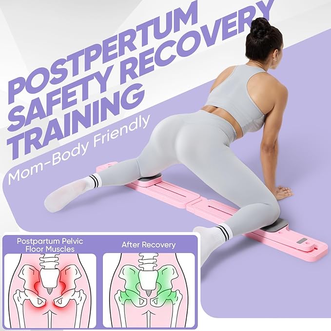 Portable Pilates Reformer Set for Women, Multi-Functional Pilates Exercise Board with Resistance Bands for Home Workouts, Core Strengthening, Toning, Abdominal Sculpting, Full-Body Fitness(Pink)