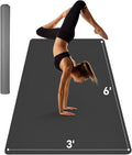 Extra Large Yoga Mat 6'x4'(1/3" & 1/4" Thick), Non-Slip, Ultra Durable, Wide Workout Mat, Wide Exercise Mats for Home Workouts, Yoga, Pilates, Stretching (Barefoot Exercise)