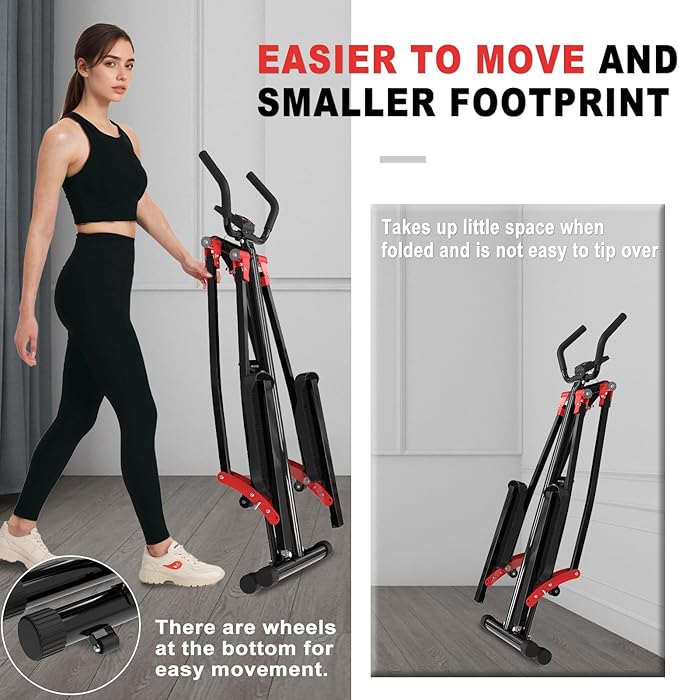 Air Walker Exercise Machine, Cardio Cross Trainer Glider for Home Exercise, Foldable Elliptical for Small Spaces, 350LBS Weight Capacity