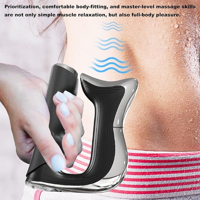 New Fascia Knife Multifunctional Massage Tool Christmas Gift Electric Fascia Knife for Muscle Relaxation Slight Vibration Scraper for Fascial Massager for the Whole Body (Black)