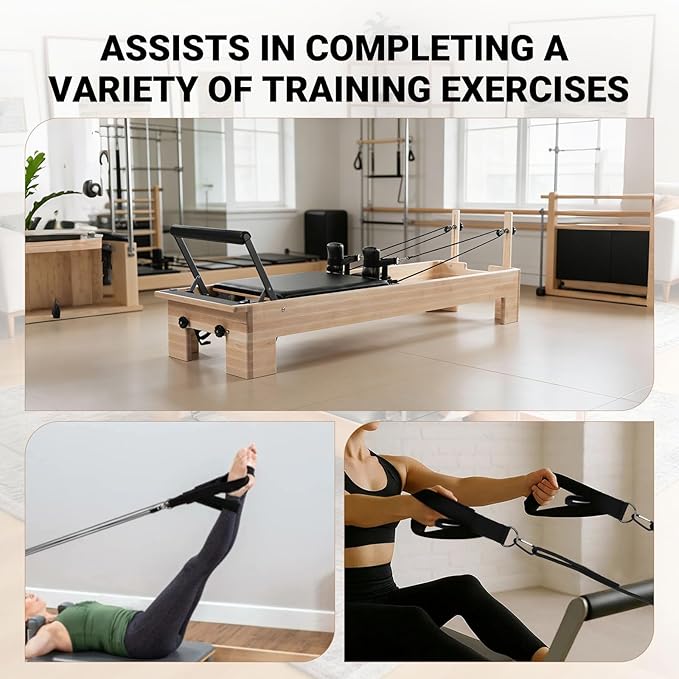 Padded Double Loop Kit for Balanced Body Pilates Reformer, Straps with D Rings for Studio, for Clinical, for Allegro 1 Pilates Reformers Equipment