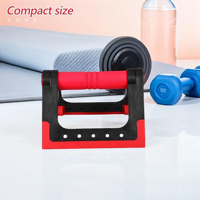 Angoily Push-up Bars and Rack for Home Fitness, Red Non-slip Push-up Stand Pair, Rotating Push-up Brackets for Floor Workouts and Strength Training
