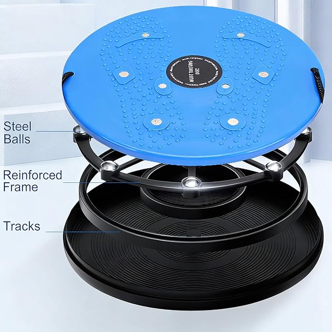 2026 Upgraded Waist Twister Machine with Arm Bands & Soothing Foot Massage – Home Machine Featuring Flex Disc for Core | Portable Waist Sculptor Board & Twist Exercise Platform for Body Toning