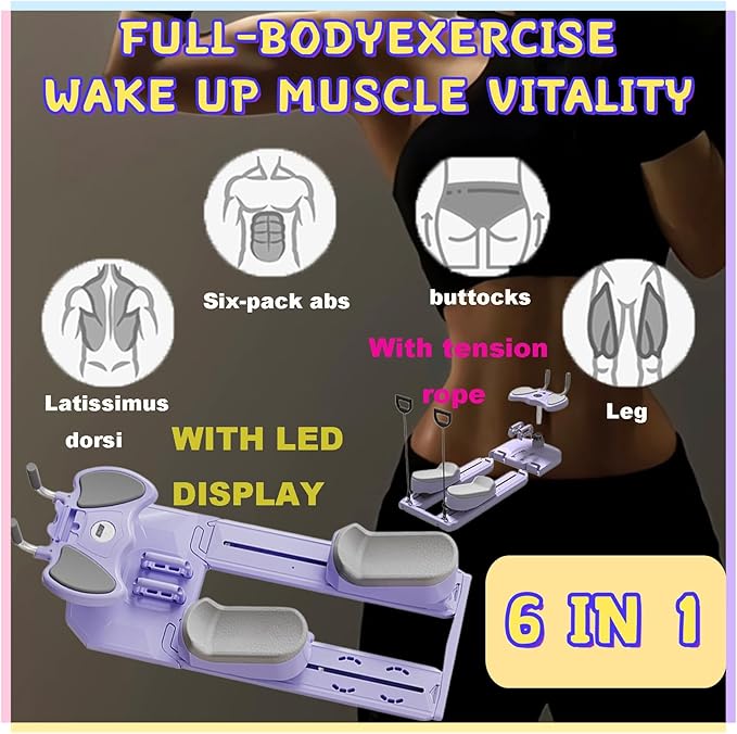 Crawling Training Machine Spine Twist & Stretch Trainer Effective Waist & Spine Workout, 3 Adjustable Height LED Counter 230kg Capacity,Detachable,for Full-Body Workout