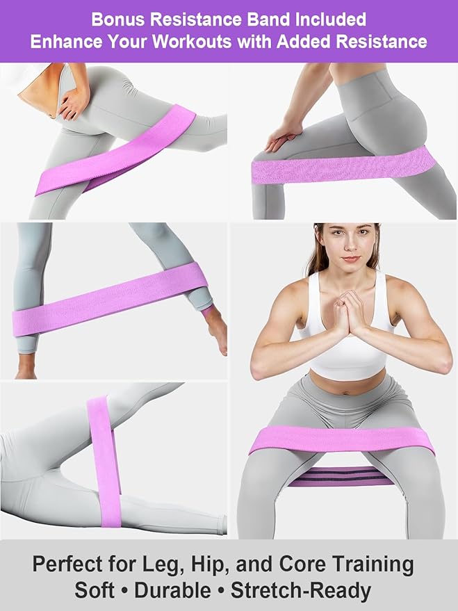 Pelvic Floor Exercise Devices 77 lb Adjustable Kegel Inner Thigh Exerciser and Hip Trainer Workout Equipment for Home Postpartum Recovery Women Men, with Band