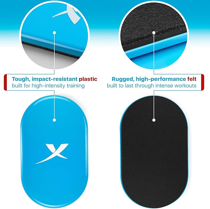 X-Protector Sliders for Working Out - 2 PCS - Double-Sided Exercise Sliders for Hard & Carpeted Floors - Gliders for Exercising!