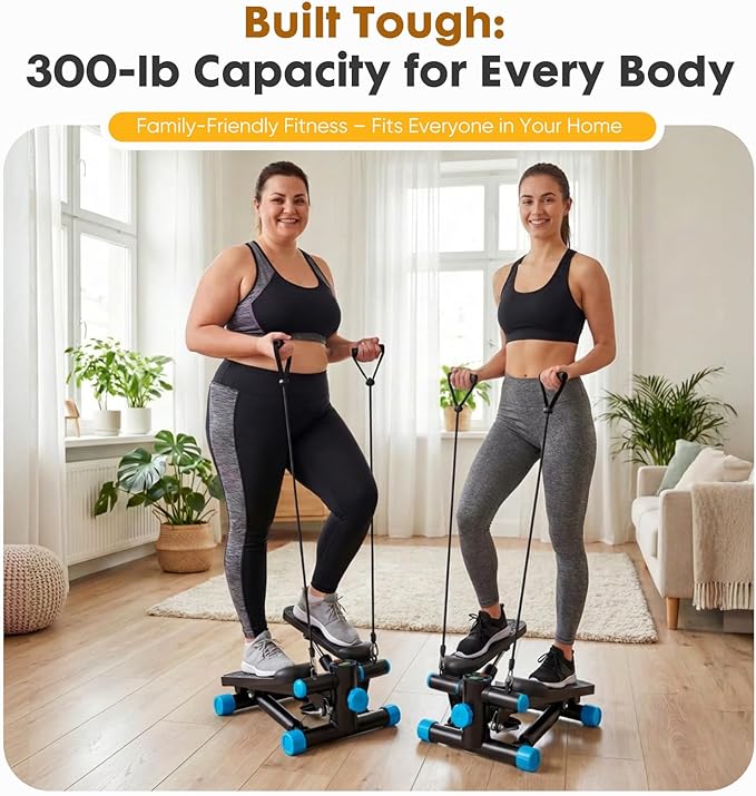 NEWBULIG Mini Stepper for Exercise at Home Stair Step Machine for Indoor Fitness Portable Home Gym Stepper for Full Body Workout 300lb Weight Capacity