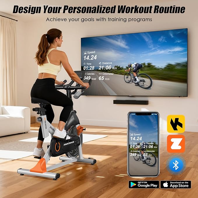 pooboo Exercise Bike, Adjustable Magnetic/Brake Pad Resistance Silent Belt Drive, Indoor Cycling Bike for Home Cardio, Fitness Stationary Bike with 350lbs/300lbs Weight Capacity &Upgraded Version Seat Solid Build 1