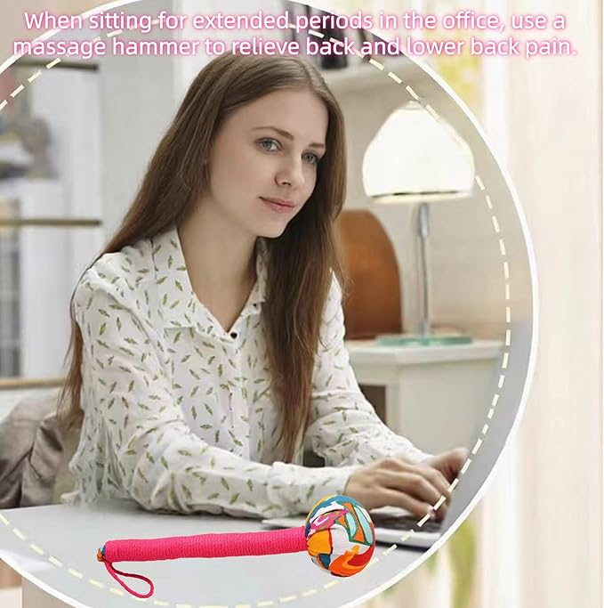 Traditional Moxa Stick Massager - Handheld Mugwort Massage Hammer for Pain Relief, Muscle Relaxation, Acupressure - Ergonomic Grip with US Design Patent.(Red, Light Green)