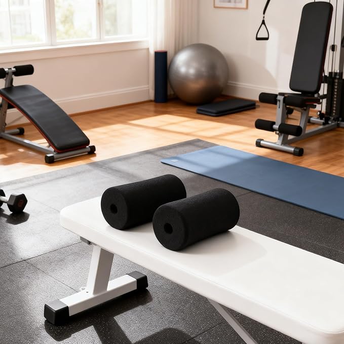 High Density Foam Foot Pads for Weight Bench, 7 Inch Replacement Rollers for Leg Extension Machines, For Foam Pads for Gym Equipment, Set of 2(23 * 100 * 175mm)