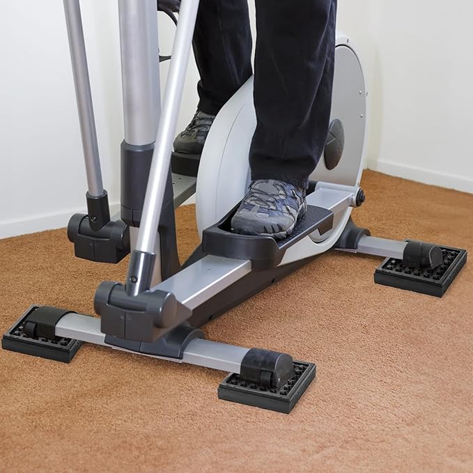 8 Pack Heavy Duty Exercise Equipment Mat, 4 x 4 x 0.8 Inch Non Slip Noise Reduction Mat for Treadmill, Treadmill Mat Pad for Rubber Hardwood Floors Carpet Protection Home Gym