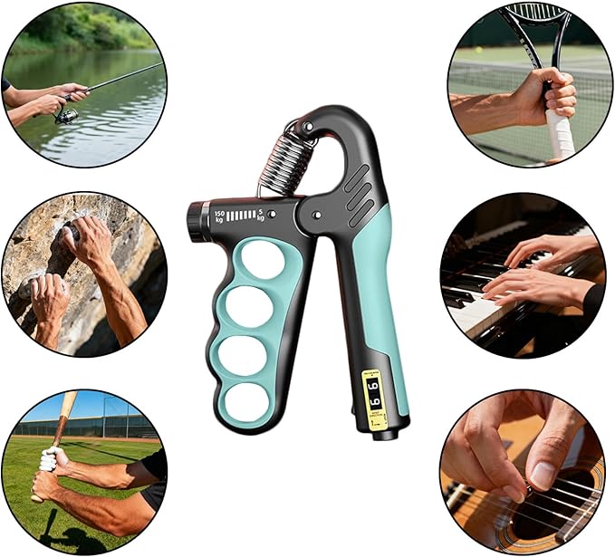 2PCS Adjustable Hand Grip Strengthener (11-220LB) - Automatic Counter Hand Wrist Forearm Exerciser, Grip Strength Trainer for Athletes, Musicians, Injury Recovery & Physical Therapy