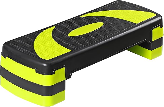 LEMY Adjustable Workout Aerobic Stepper, Exercise Step Platform for Home, Fitness, Gym, Strength Training