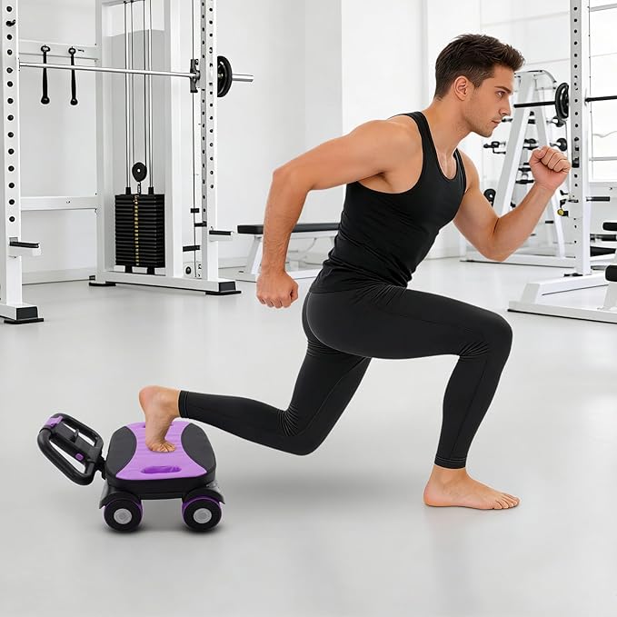 AB Roller Wheel with Elbow Support, 4-Wheel Stable Ab Roller for Core Training, Heavy Duty 330 lbs Capacity Ab Wheel with Phone Holder, Foldable Handles Home Gym Ab Workout Equipment