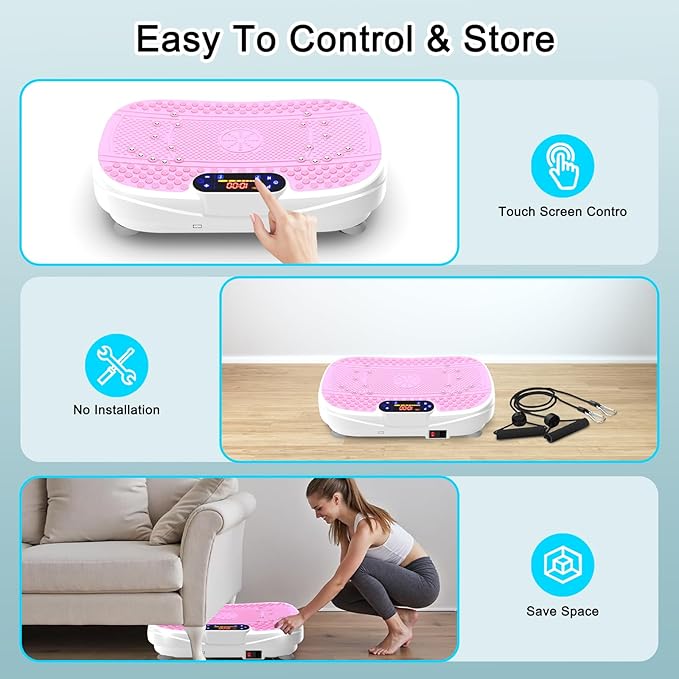 Vibration Plate Exercise Machine Whole Body Workout Vibration Fitness Platform for Home Fitness with Remote Control