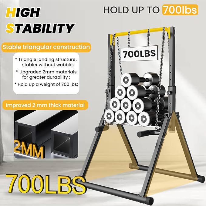 DOBESTS Power Tower Pull Up Bar Free Standing, Adjustable Foldable Pull Up Station, Home Gym Strength Training Equipment 700LBS