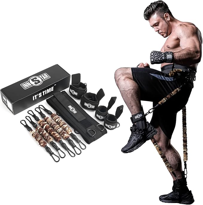 INNSTAR Vertical Jump Trainer for Volleyball Basketball Home Gym, Vertimax Jump Machine Resistance Bands, Easy to Carry, Adjustable Jump Training Equipment