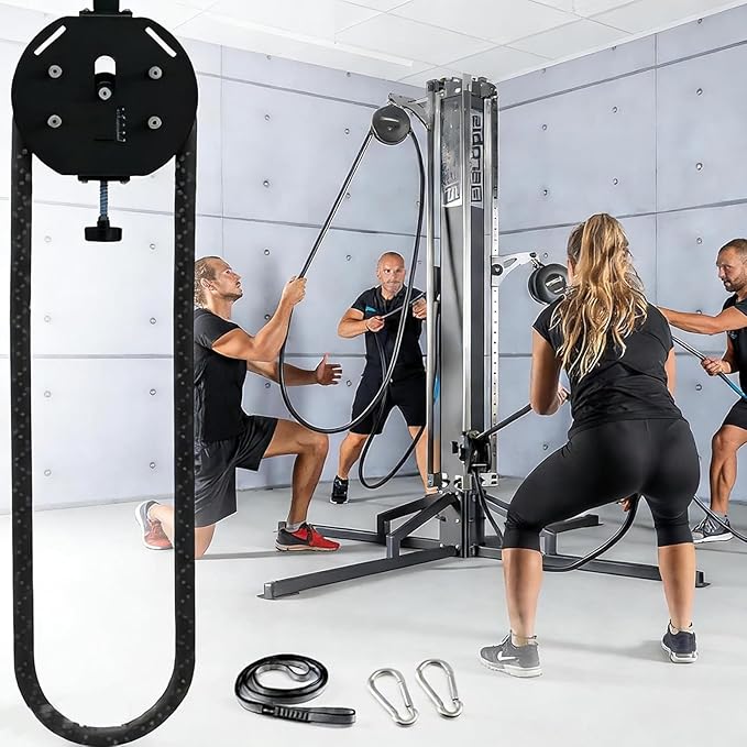 Endless Rope Trainer, Suspension Pulley Cable Machine with Adjustable Resistance, Pull Rope Fitness Training Equipment, for Physical Training
