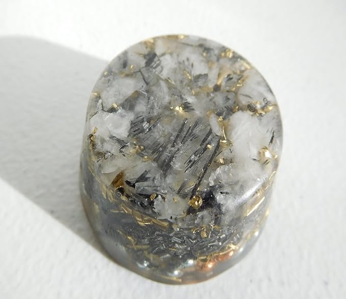 Rutilated Black Tourmaline Quartz Orgone Generator Energy Accumulator 7.83Hz/432Hz/528Hz/Advance Harmonics Many Beautiful Ingredients! (Rutilated Black Tourmaline Quartz)