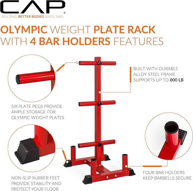 CAP Barbell Olympic Bumper Plate Tree Rack