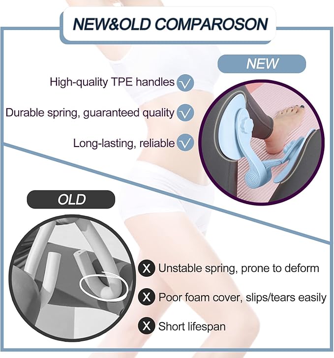 Pelvic Floor Exercise Devices, Inner Thigh Kegel Exerciser, Kegel Trainer for Postpartum Rehabilitation, Exerciser of Thigh at Home, Hip Under Desk Exercise Men Women with Band