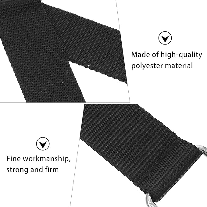 2pcs Pulley Hanging Straps Fitness DIY Swing Straps Black Pulley Rope Accessories for Strength Training and Gym Cable Attachments