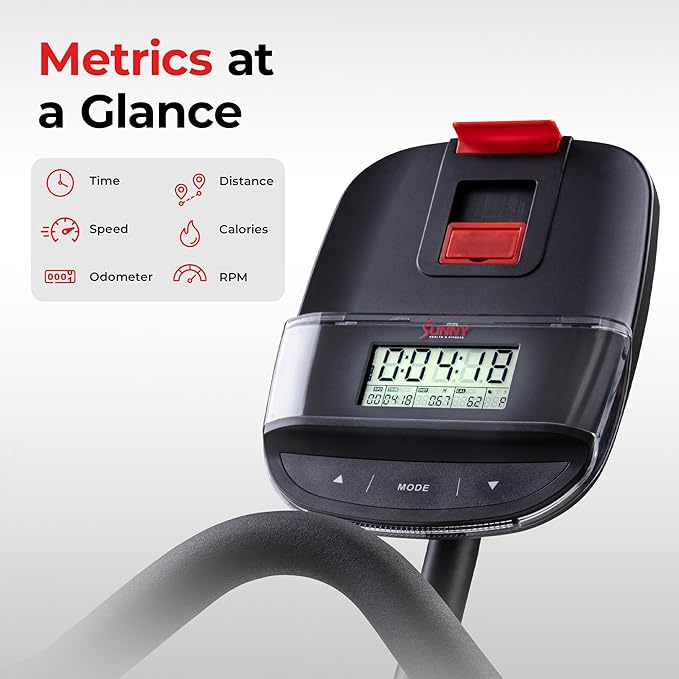 Sunny Health & Fitness Smart Magnetic Cycling Bike with Free SunnyFit App Connection, Stationary Indoor Cardio Exercise Equipment