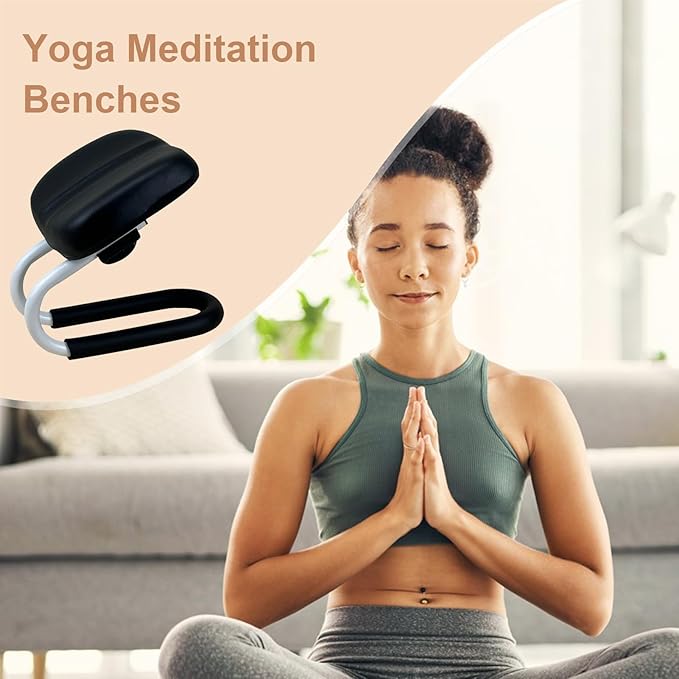 Meditation Stool - Adjustable Height Kneeler with Sponge Cushion | Foldable Bench Seat for Praying, Yoga, Meditation, Non-Slip Legs, Portable Chair for Studio, Home, Retreats, Spiritual Practice