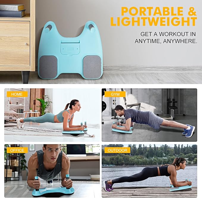 Plank Board, Core Trainer Balance Board, Pure Plank Board with Handles, Full-Body Workout, Home Fitness Equipment for Core Strength