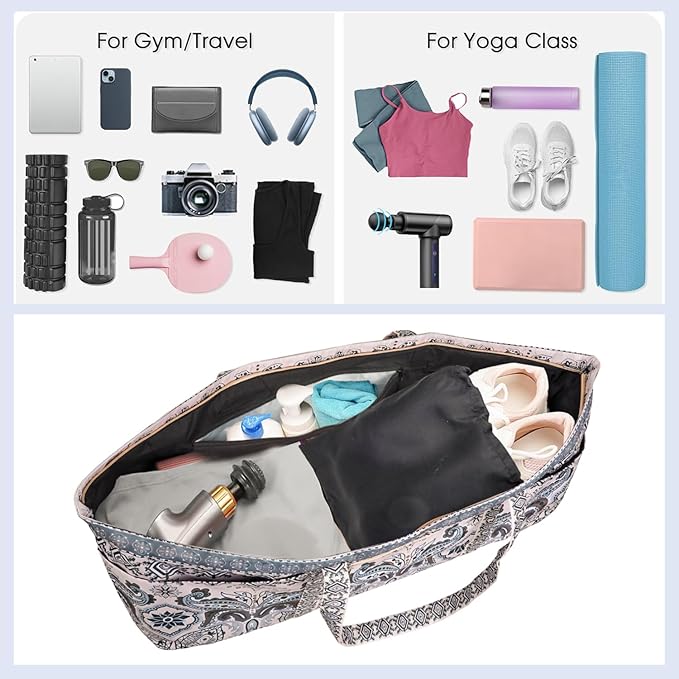 Yoga Mat Bag Yoga Mat Carrier with Shoes Compartment & Wet Pocket Pilates Bag with Zipper Pockets & Yoga Mat Holder Strap Yoga Bags and Carriers Fits All Your Stuff