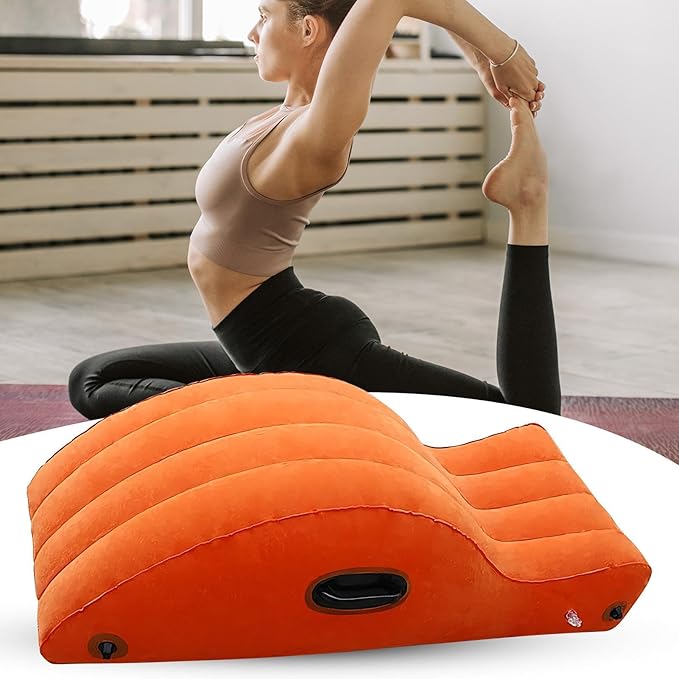 Yoga Chair Lounge - Pilates Stretching Chair | Inflatable Yogas Training Lounger, Reclining Sofa Streamline Fit Curve Suitable for Pilate Yoga, Foldable Pilates Exercise Support Sofa for Travel Home