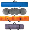 Yoga Mat Storage Foam Rollers Rack Rolled Bath Towels Holder Shelf - Solid Quality Wall Mountable for Bathroom Yoga room Yoga Massage Muscle Roller Exercise Mat, Adjustable Size,Up to 20Lbs - （4 Pack）