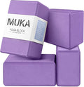 Muka 4 Pack Yoga Blocks 4x6x9 Inch, High Density EVA Foam Yoga Brick for Meditation, Pilates