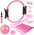 15 Pcs Pilates Ring Set for Women- Pilates Equipment for Home Workout-14-inch Pilates ring-9-inch Pilates Ball-5 Resistance Bands for Toning Arms, Thighs/Legs & Core.Exercise for Beginners at Home