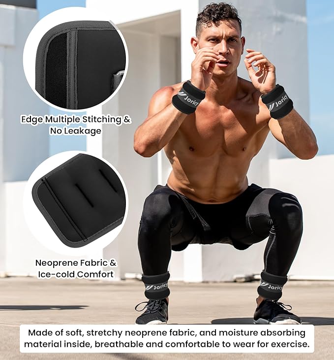 Ankle Weights A Pair of 1/2/3/4/6/8/10/12/20 LBS Wrist Leg Arm Weights for Women Men with Adjustable Straps, Strength weighted for Physical Therapy Running Walking Fitness Gym Workout