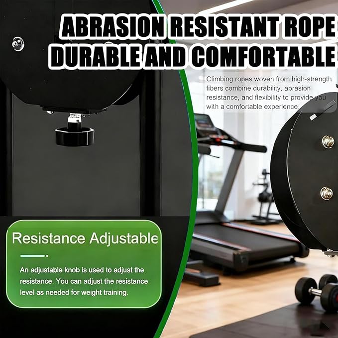 Endless Rope Trainer with Adjustable Resistance Suspension Pulley System for Home Gym Interval Strength Training
